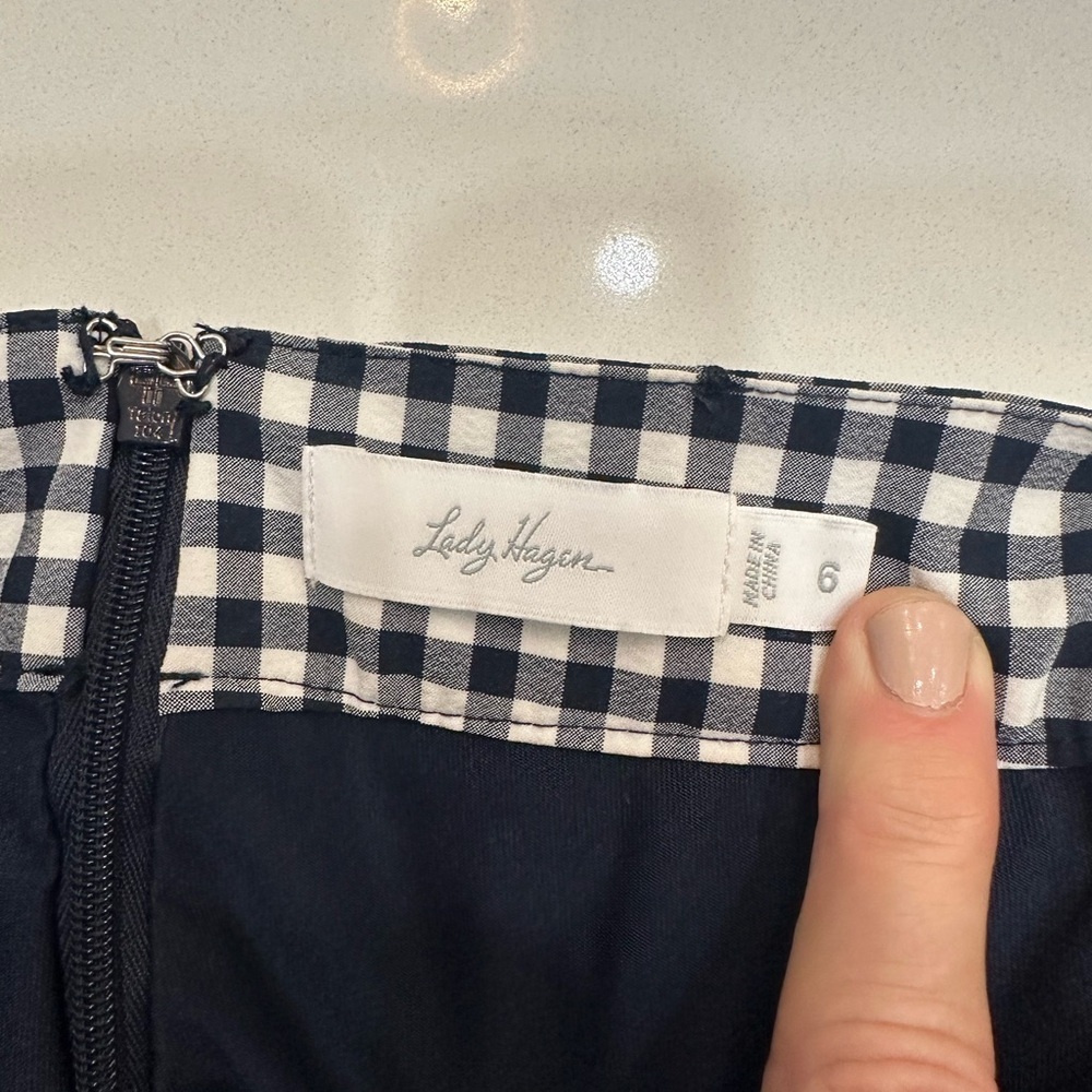 Lady Hagen Navy and White Gingham Skort - Sz 6 - Picture 11 of 11